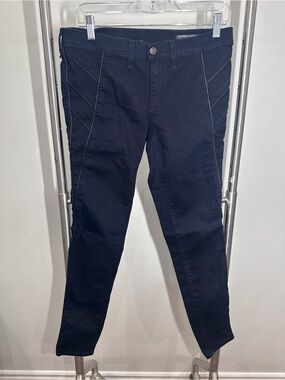 RAG & BONE Dark Midnight Blue Skinny Slim Jeans Womens Size 29 Leather Detail